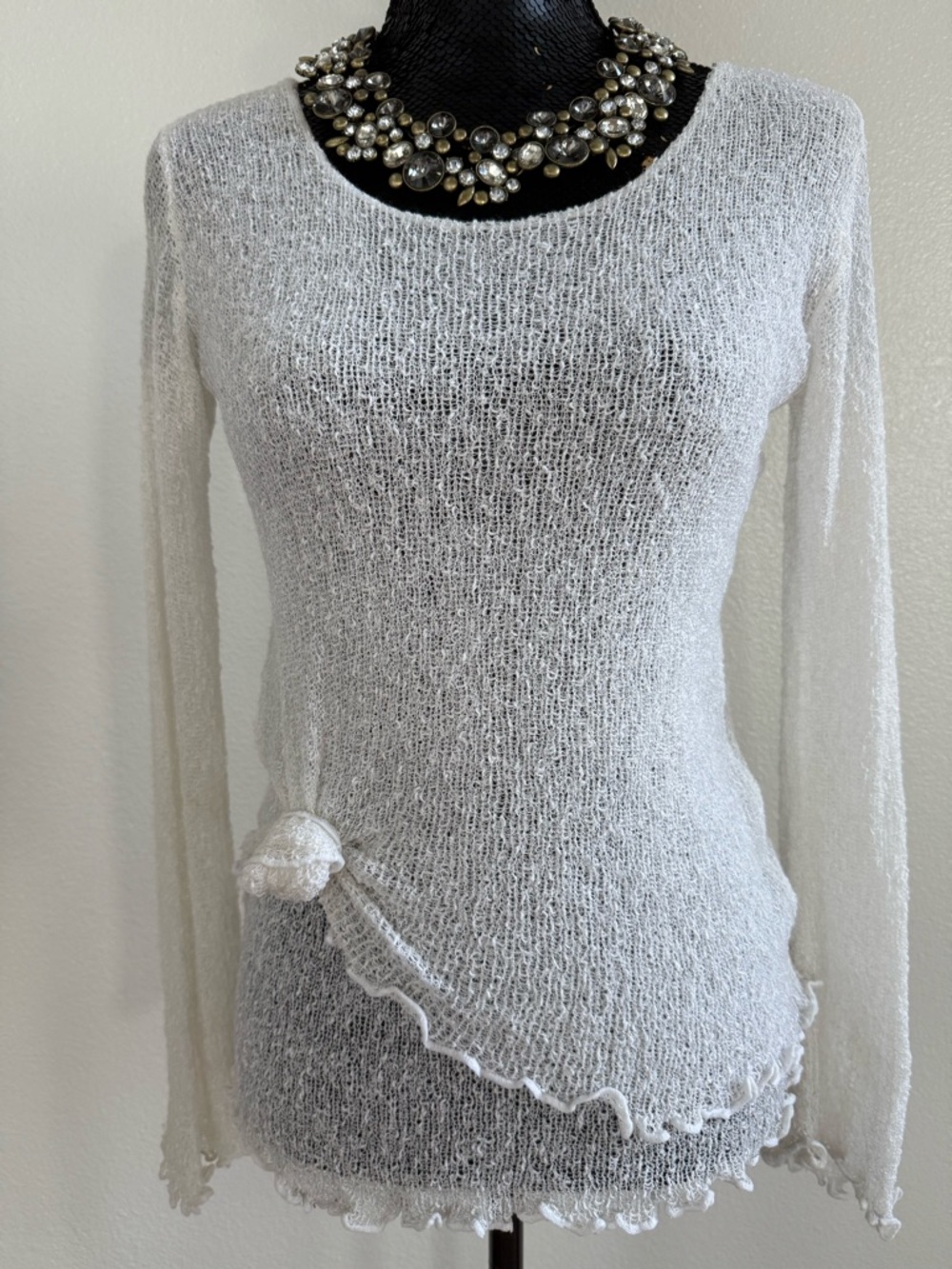 Lightweight White Women's Knit Sweater